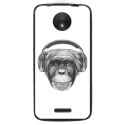 TPU1MOTOCVIEUSINGECASQ - Coque souple pour Motorola Moto C avec impression Motifs singe avec casque