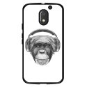 TPU1MOTOE3VIEUSINGECASQ - Coque souple pour Motorola Moto E3 avec impression Motifs singe avec casque