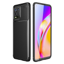 TPUCARBO-REALME8 - Coque souple RealMe 8 aspect carbone noir en gel flexible