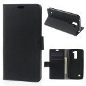 WALLETLGK7NOIR - Etui type portefeuille noir LG K7 rabat latéral fonction stand