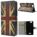 WALLETRAINBUKVINT - Etui type portefeuille UK Vintage pour Wiko Rainbow avec rabat latéral articulé fonction stand