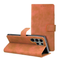 WALLTENDER-S23ULTRACAM - Etui type portefeuille Galaxy S23 Ultra camel avec rabat latéral fonction stand