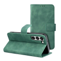 WALLTENDER-S23VERT - Etui type portefeuille Galaxy S23 vert avec rabat latéral fonction stand