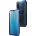 WIKOEASY-POWERU10BLEU - Wiko étui origine folio Power-U10 avec rabat latéral translucide bleu