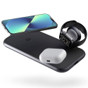 ZENS-ZEDC14B-00 - Chargeur sans fil induction en aluminium noir + AIRPODS + Watch Fast-Charge QI 45W de Zens