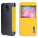 RKELEGANTS5JAUNE - Etui rabat latéral jaune Rock série Elegant avec fenêtre de visualisation