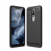 CARBOBRUSH-NOKIA51PLUS - Coque Nokia 5.1 Plus flexible antichoc coloris noir aspect carbone