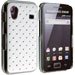 COVDIAMS5830BLAN - Coque rigide matelassée blanc toucher gomme avec aspect diamants pour Galaxy ACE S5830