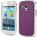 COVDIAMS7560VIOLET - Coque rigide aspect matelassé violet toucher gomme avec inserts diamants Galaxy Trend S7560 et Tren