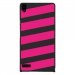 CPRN1ASCENDP6BANDESFUSHIAS - Coque rigide pour Huawei Ascend P6 avec impression Motifs bandes fushias