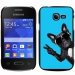 CPRN1POCKET2CHIENVBLEU - Coque rigide noire Galaxy Pocket 2 avec impression Motif chien à lunette sur fond bleu