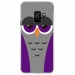 CRYSGALAXYS9CHOUETTE6 - Coque rigide transparente pour Samsung Galaxy S9 avec impression Motifs chouette endormie mauve et g