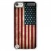 CRYSTOUCH6DRAPUSAVINTAGE - Coque rigide transparente pour Apple iPod Touch 6G avec impression Motifs drapeau USA vintage