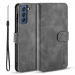 DGMING-S21FEGRIS - Etui Galaxy S21-FE haut de gamme gris logements carte fonction stand