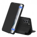 DUXSKINX-S21FE - Etui antichoc Galaxy S21 FE noir fin avec rabat latéral aimant invisible et coque arrière flexible