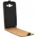 FLEXYNOIRGALE7 - Etui rabat vertical noir pour Galaxy E7 fermeture aimantée