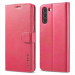 LCIMEE-S21FEFUSHIA - Etui Galaxy-S21FE LC-IMEEKE haut de gamme fushia logements carte fonction stand