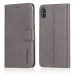 LCIMEEKE-IPXGRIS - Etui iPhone X LC-IMEEKE haut de gamme gris clair logements carte fonction stand