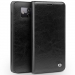QIALINO-WALLMATE10NOIR - Housse Etui Mate-10 en magnifique cuir noir avec rabat latéral