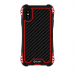 RJUST-SHOCKIPXSROUGE - Coque iPhone X/Xs R-Just ShockProof noir rouge métal + carbone