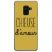 TPU0A8PLUS18CHIEUSEOR - Coque souple pour Samsung Galaxy A8-Plus 2018 avec impression Motifs Chieuse d'Amour or
