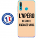 TPU0PSMART19APEROBEIGE - Coque souple pour Huawei P Smart (2019) avec impression Motifs l'apéro recrute beige
