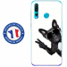 TPU0PSMART19CHIENVBLANC - Coque souple pour Huawei P Smart (2019) avec impression Motifs chien à lunettes sur fond blanc