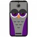 TPU1DES510CHOUETTE6 - Coque souple pour HTC Desire 510 avec impression Motifs chouette endormie mauve et grise