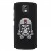TPU1DES526SKULLCASQUE - Coque souple pour HTC Desire 526 avec impression Motifs tête de mort avec un casque de moto