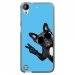 TPU1DES530CHIENVBLEU - Coque souple pour HTC Desire 530 avec impression Motifs chien à lunettes sur fond bleu