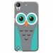 TPU1DES630CHOUETTE1 - Coque souple pour HTC Desire 630 avec impression Motifs chouette bleue et grise