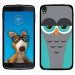 TPU1IDOL355CHOUETTE2 - Coque Souple en gel pour Alcatel Idol 3 5,5 avec impression Motifs chouette endormie bleue et grise