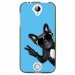 TPU1M330CHIENVBLEU - Coque souple pour Acer Liquid M330 avec impression Motifs chien à lunettes sur fond bleu