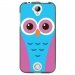 TPU1M330CHOUETTE3 - Coque souple pour Acer Liquid M330 avec impression Motifs chouette bleue et rose