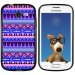 TPU1S7390AZTEQUEBLEUVIOLET - Coque Souple en gel noir pour Galaxy Trend Lite avec impression Motifs aztèque bleu et violet