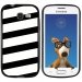 TPU1S7390BANDEBLANC - Coque Souple en gel noir pour Galaxy Trend Lite avec impression Motifs bandes blanches