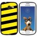 TPU1S7390BANDEJAUNE - Coque Souple en gel noir pour Galaxy Trend Lite avec impression Motifs bandes jaunes