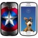 TPU1S7390BOUCLIER - Coque Souple en gel noir pour Galaxy Trend Lite avec impression Motifs bouclier étoilé aux couleur