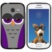TPU1S7390CHOUETTE6 - Coque Souple en gel noir pour Galaxy Trend Lite avec impression Motifs chouette endormie mauve et gr
