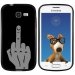 TPU1S7390MAINDOIGT - Coque Souple en gel noir pour Galaxy Trend Lite avec impression Motifs doigt d'honneur