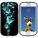 TPU1S7390PAPILLONSBLEUS - Coque Souple en gel noir pour Galaxy Trend Lite avec impression Motifs papillons bleus