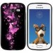 TPU1S7390PAPILLONSFUSHIAS - Coque Souple en gel noir pour Galaxy Trend Lite avec impression Motifs papillons fushias