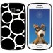TPU1S7390RONDBLANC - Coque Souple en gel noir pour Galaxy Trend Lite avec impression Motifs ronds blancs