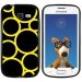 TPU1S7390RONDJAUNE - Coque Souple en gel noir pour Galaxy Trend Lite avec impression Motifs ronds jaunes