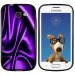 TPU1S7390SOIEMAUVE - Coque Souple en gel noir pour Galaxy Trend Lite avec impression Motifs soie drapée mauve