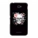 TPU1XPE4SKULLFLOWER - Coque souple pour Sony Xperia E4 avec impression Motifs skull fleuri