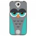 TPU1Z320CHOUETTE2 - Coque souple pour Acer Liquid Z320 avec impression Motifs chouette endormie bleue et grise