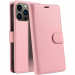 WALLET-IP12ROSE - Etui portefeuille iPhone 12/12 PRO coloris rose rabat latéral articulé fonction stand