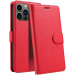 WALLET-IP12ROUGE - Etui portefeuille iPhone 12/12 PRO coloris rouge rabat latéral articulé fonction stand