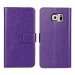 WALLETGALS6VIOLET - Etui type portefeuille violet pour Galaxy-S6 rabat latéral articulé fonction stand